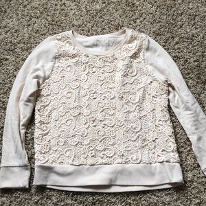 Lightweight lace sweatshirt